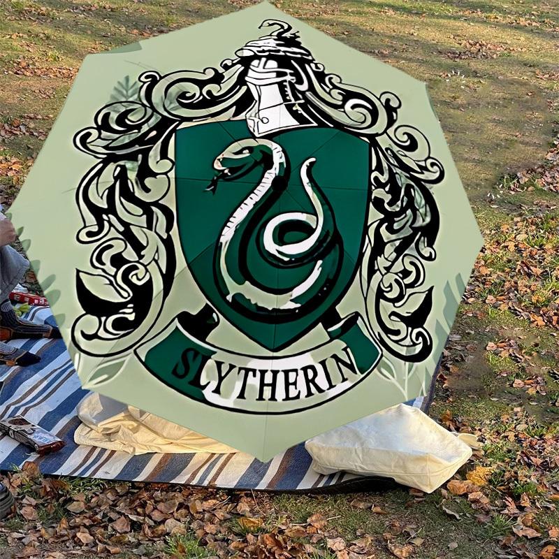 1PC Slytherin Crest Umbrella-8-Rib Reinforced, Automatic Open, Lightweight & Durable, Cute Fashion Accessory for Outdoor, D2712