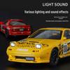 Jinlifang RX7 FC Alloy Supercar Model with Pop-up Lights - 1901-341 Simulation, Pull-back Toy