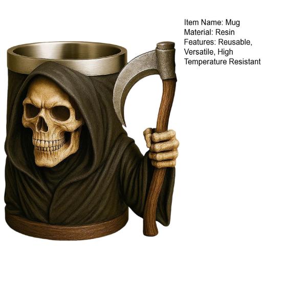 Halloween Skjelett Krus Gotisk Kaffekopp Resin Tekopp Kreativt Drikkeglass for Kjøkken Restaurant Fest Utendørs