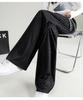 Checkered Ice Silk Wide-Leg Pants for Women, Summer 2025: High-Waist, Floor-Length, Casual Petite Straight-Leg Design