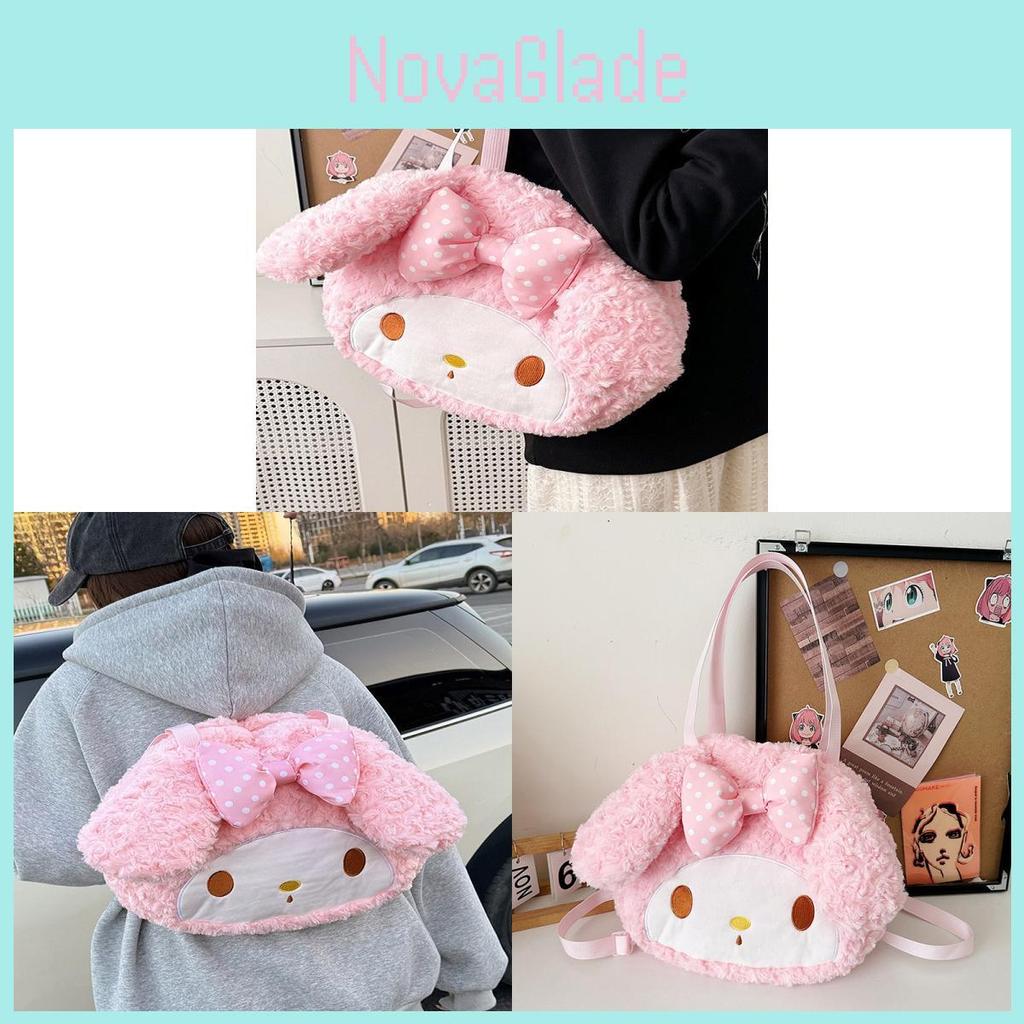 My Melody Plush Tote Bag With Zipper Closure For Daily Use And Fashion Accessory