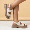 2026 Summer Open Toe Breathable Flat Bottom Comfortable Casual Women's Shoes Solid Color Buckle Fashion New Sandals