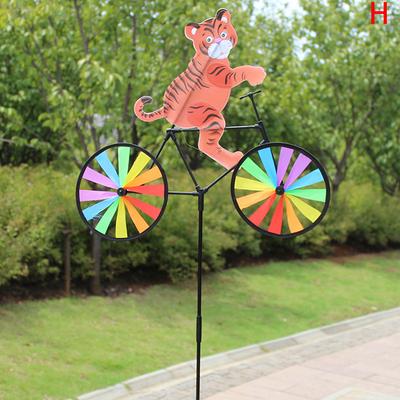 Schwein Biene Tiger auf Fahrrad DIY Windmühle Tier Fahrrad Wind Spinner Rasen Dekoration