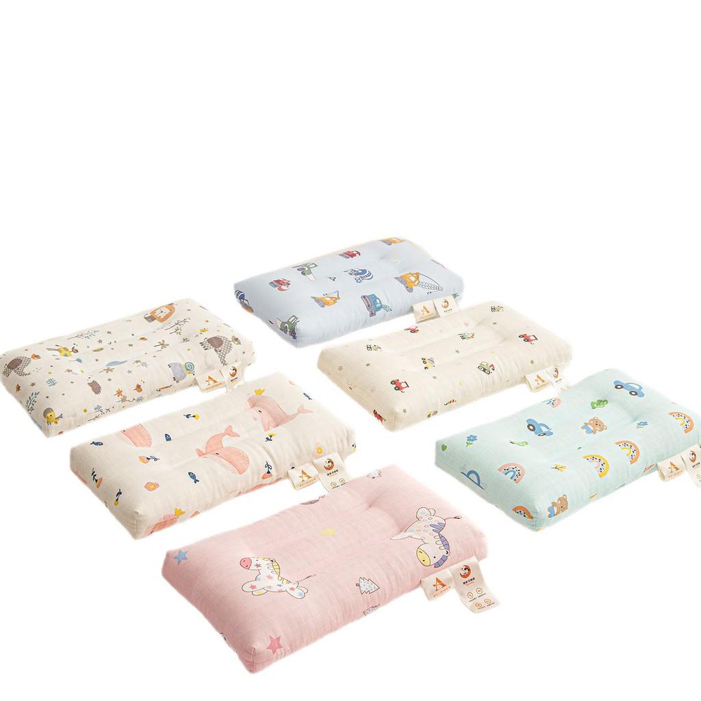 Children's Double Layer Cotton Cartoon Pillow, Ideal for Kindergarten Naps and Neck Support.