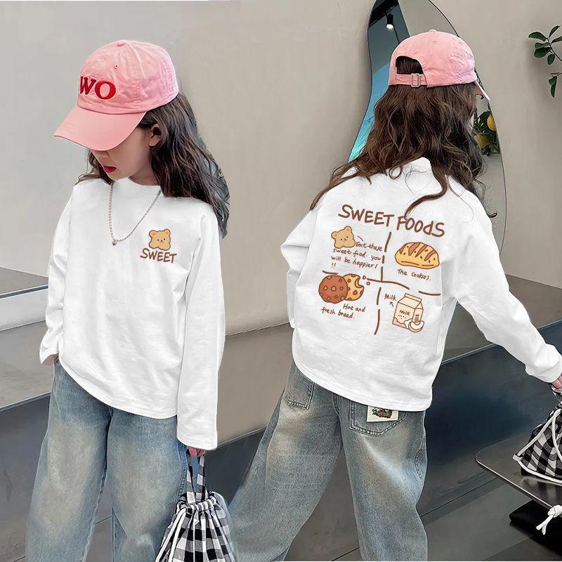 Mädchen Langarm Baumwoll-T-Shirt - Schickes Herbst/Winter Basis-Layer Oberteil