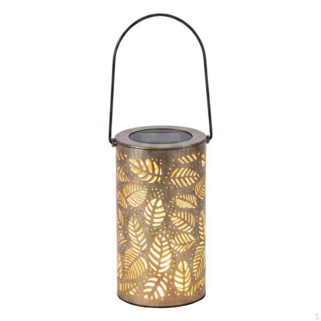 Hanging Lantern with Handle Warm White Solar Outdoor Projection Lamp for Patio,