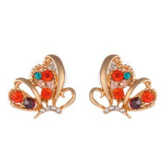 European and American Rhinestone Butterfly Stud Earrings