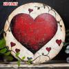 D Flat  A Single Rustic Tin Sign In D Design Showcasing a Big Red Heart Surrounded by Smaller Hearts On Branches Perfect for