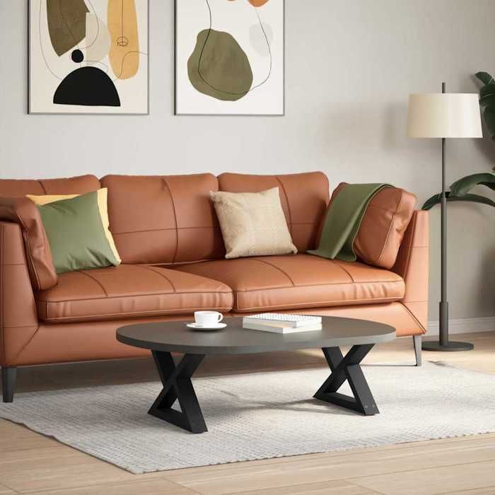 VidaXL Coffee Table Legs 2 Pieces Black 60 X (30-31,3) Cm Steel 4012688