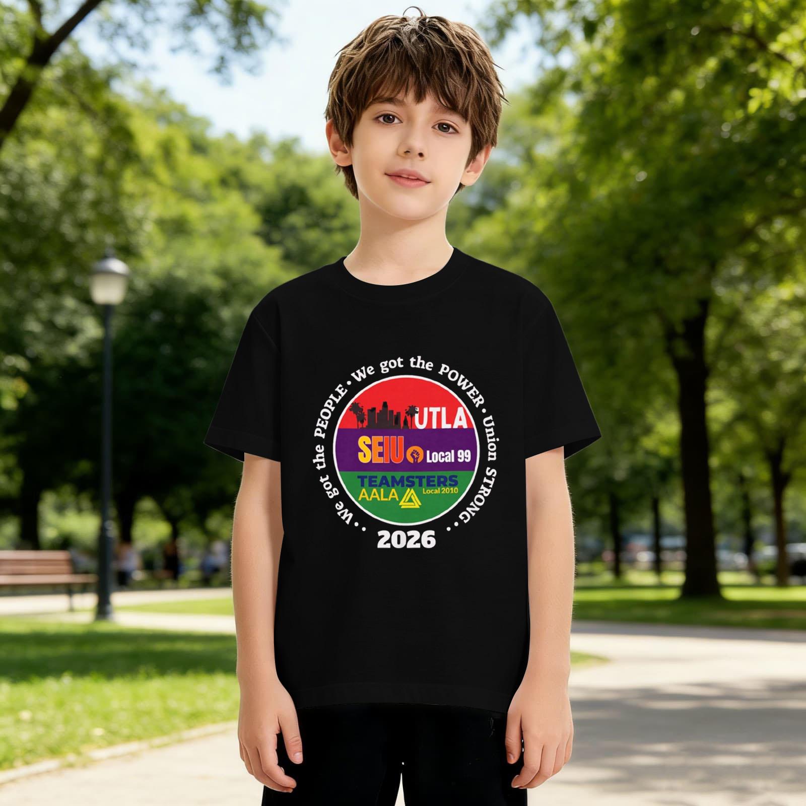Children s Printed Round Neck Short Sleeved Casual T-shirt 100 чёрный