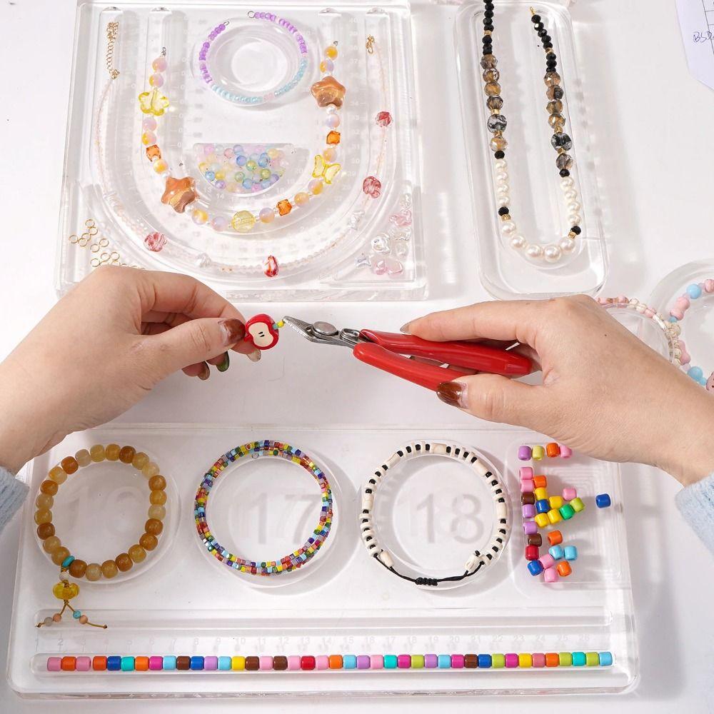 Acrylic Necklace Designs Tray Clear Bracelet Display Stand Bracelet Beading Board  Photo Props