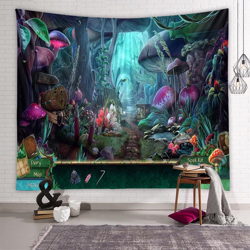 Dreamy Mushroom Tapestry Psychedelic Tapestry Bohemian Hippie Wall Tapestries For Kids Girl Bedroom Living Room Office Decor