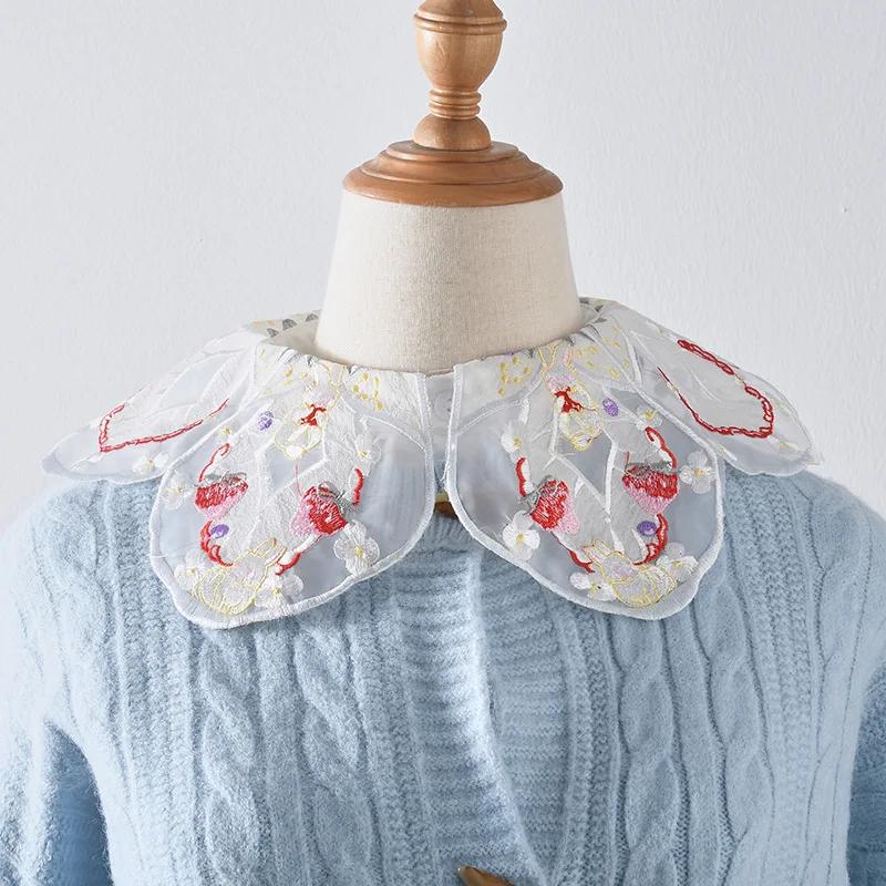 Women Shirt Fake Collar Female White Detachable Lapel Necklace Shirt False Collar Blouse Half Shirt Tops Clothing Accessory