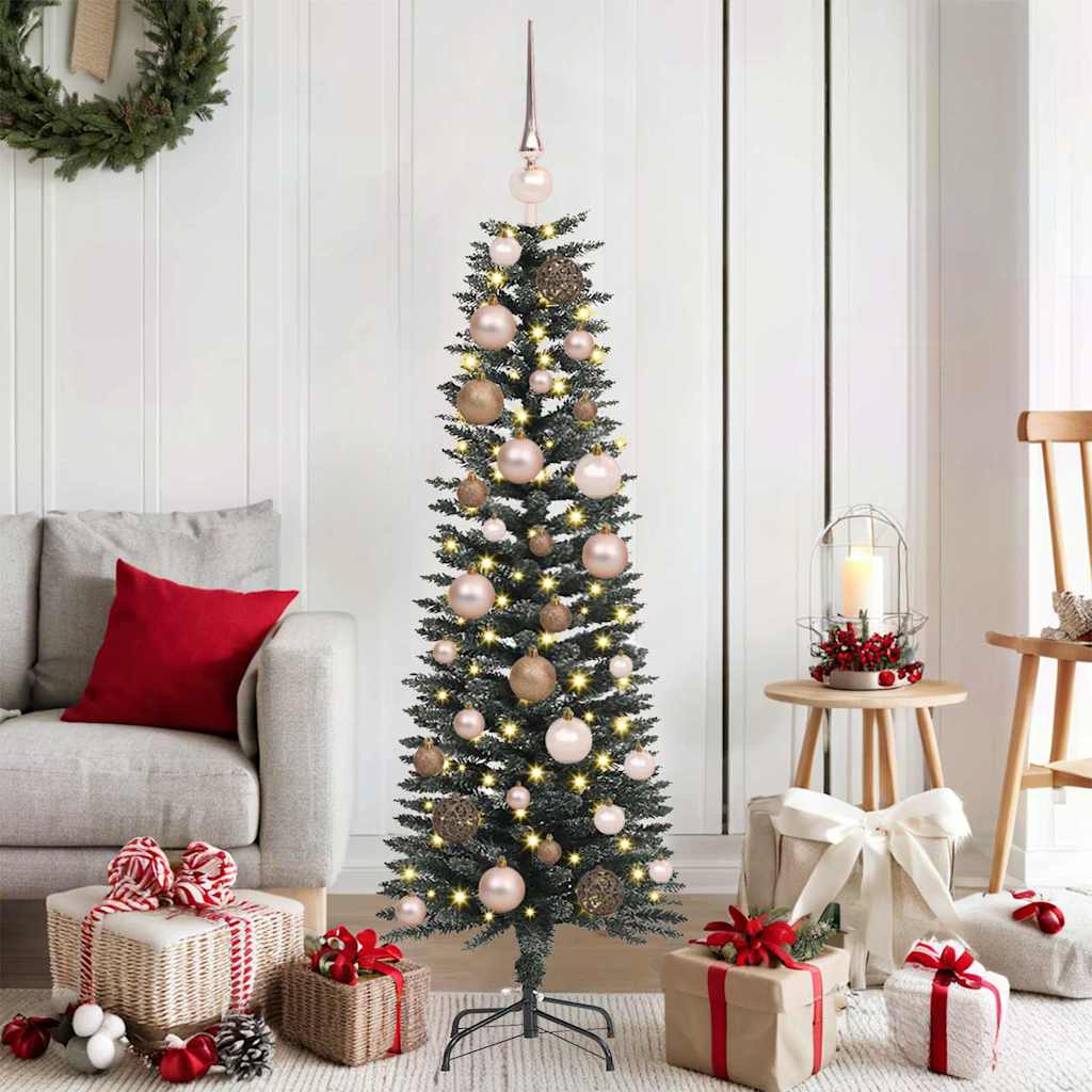 Artificial Christmas Tree with 150 LEDs and Stand Green 120 cm