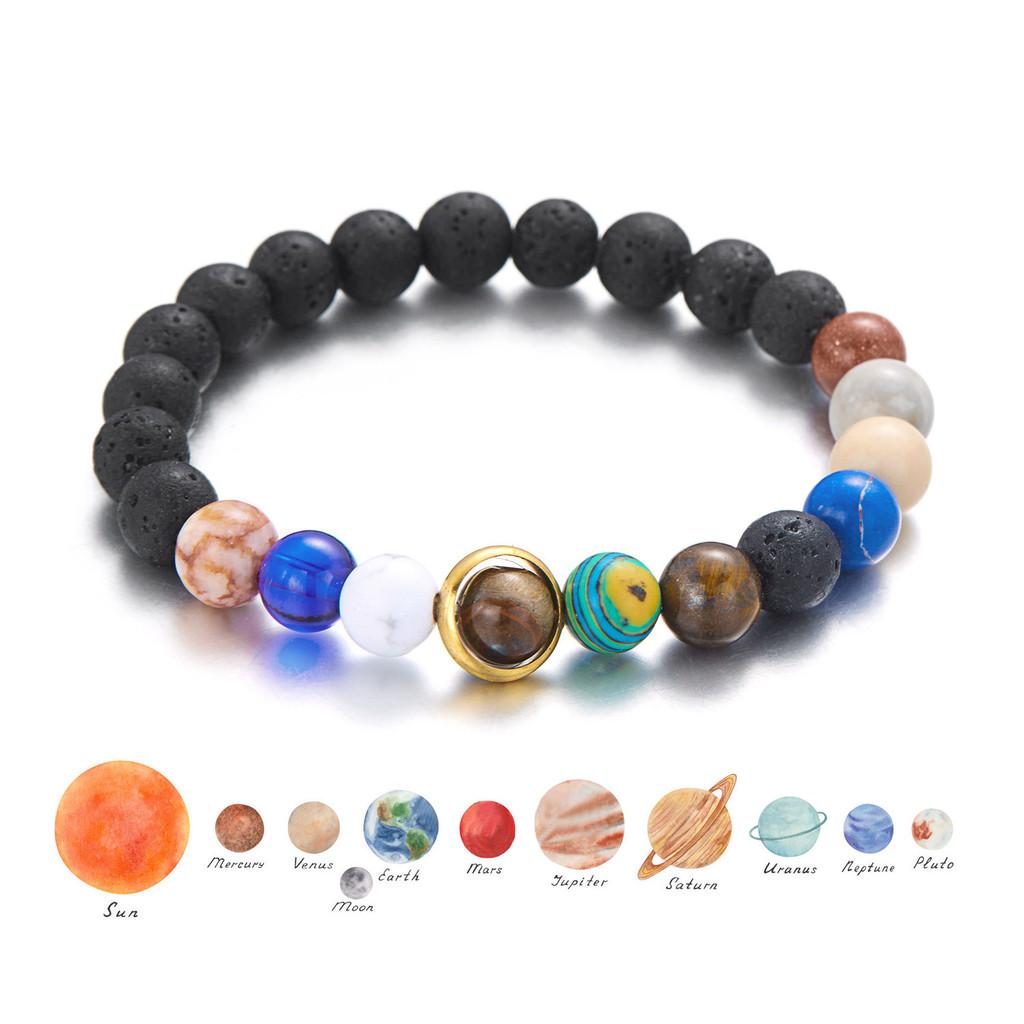 Natural Stone Constellation Bracelet With Handcrafted Planet Design For Couples And Travel Gift