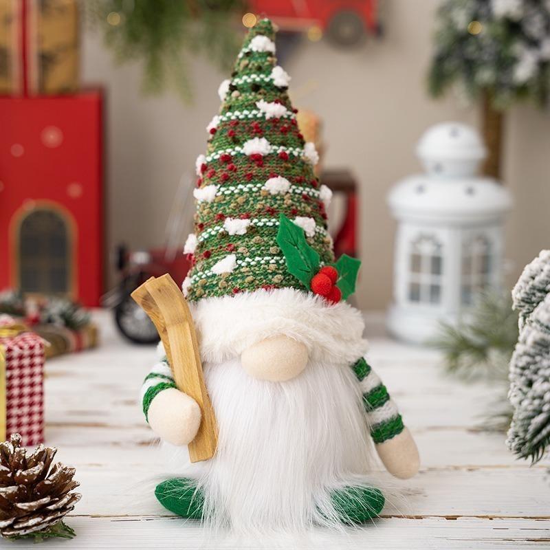 2025 Gnome Christmas Decorations 30cm Light Up Christmas Gnomes Plush Doll Ornaments Knited Elf Dwarf Gift Home Table Decoration