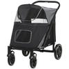 PawHut Foldable Dog Stroller with 1 Storage Basket, 112 X 65 X 100 Cm, Gray
