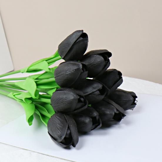 10Pcs Artificial Tulip Flower Home Office Party Realistic Fake Flower Branch Table Centerpiece Decoration Mother's Day Valentine's Day Easter Gift