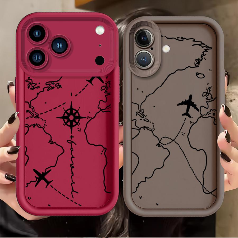 Airplane Route Case for Apple iPhone 17 Pro Max XS 12 16 XR 16e Air 14 Plus 13 Mini 11 15 Phone Cover