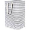 Waterproof Foldable Laundry Basket 72L In Grey TC Fabric with Reinforced Handles 40x30x60 Cm