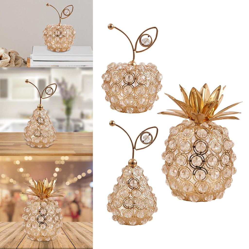 Crystal Fruit Statue Ornament Figurine Art Crafts for TV Cabinet Tabletop Decoration