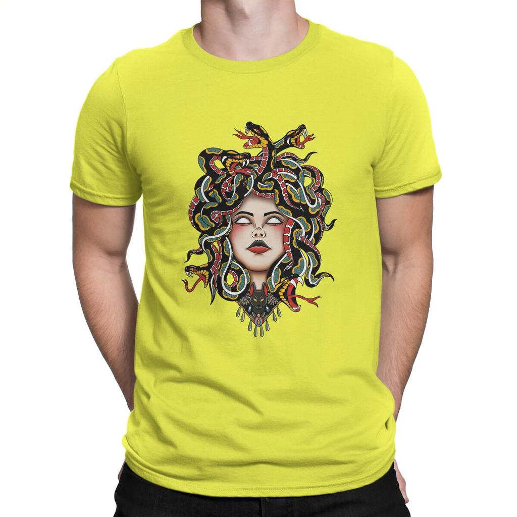 Medusa Old School Fitted Scoop Men T Shirts Medusa Funny Tees Short Sleeve O Neck T-Shirt Cotton Gift Idea Tops