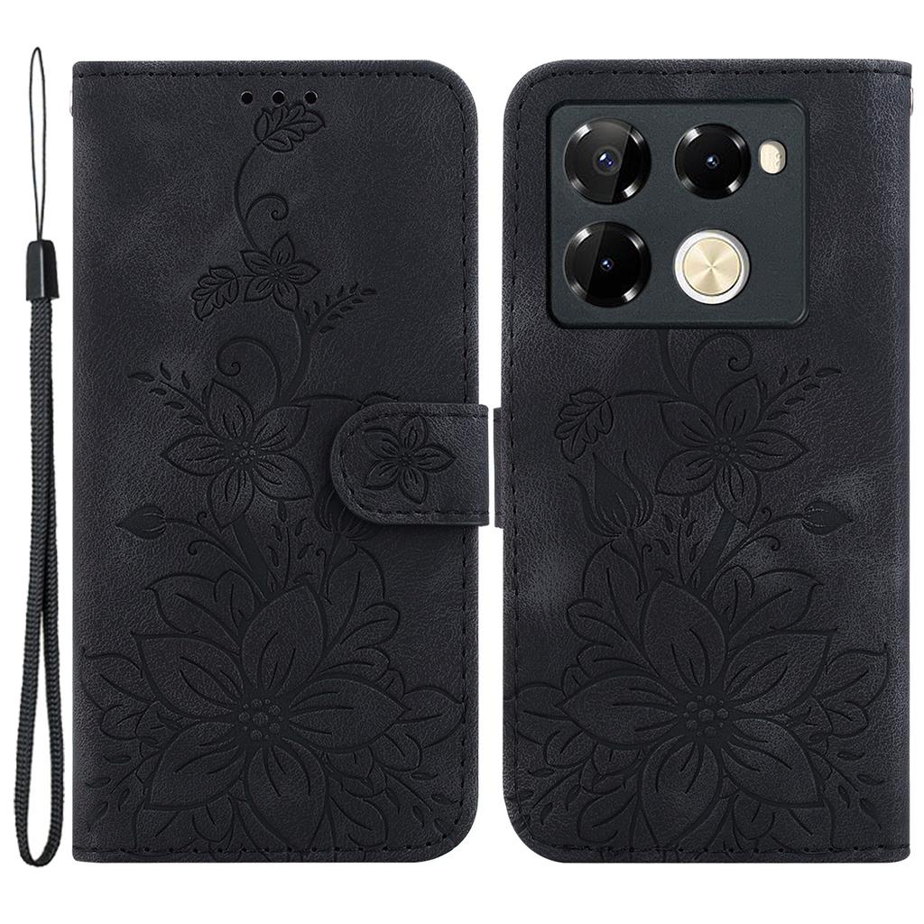 For Infinix Note 40 Pro 5G/Note 40 Pro+ Case Lily Flower PU Leather Stand Phone Cover