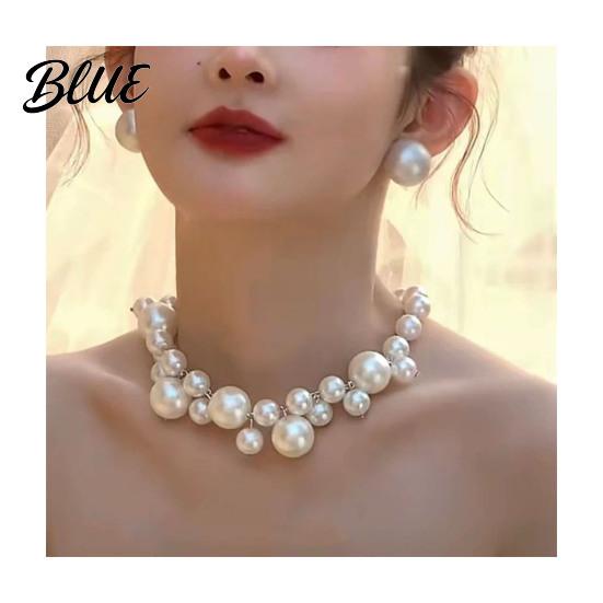 Fashion Faux Pearl Necklace Choker Women Elegant White Versatile Sparkling