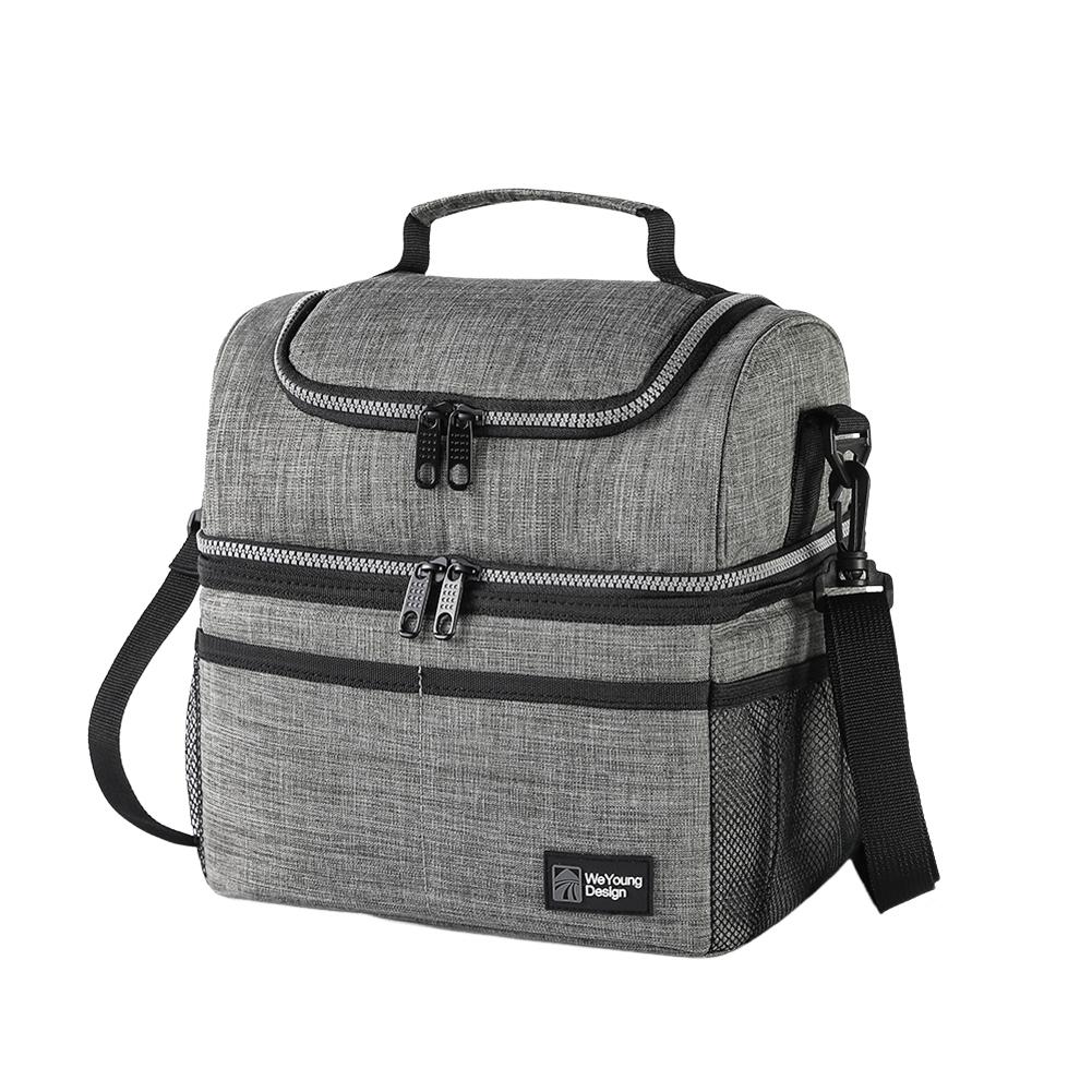 Insulated Lunch Bag Outdoor Picnic Bag Portable Thermal Lunch Bag for Work Camping Hiking Beach Picnic серый