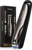 Toolo Stainless Steel Nail Clippers with Splash Prevention Cover 360 Rotating Grip 2-Way File Waterproof Japan Black