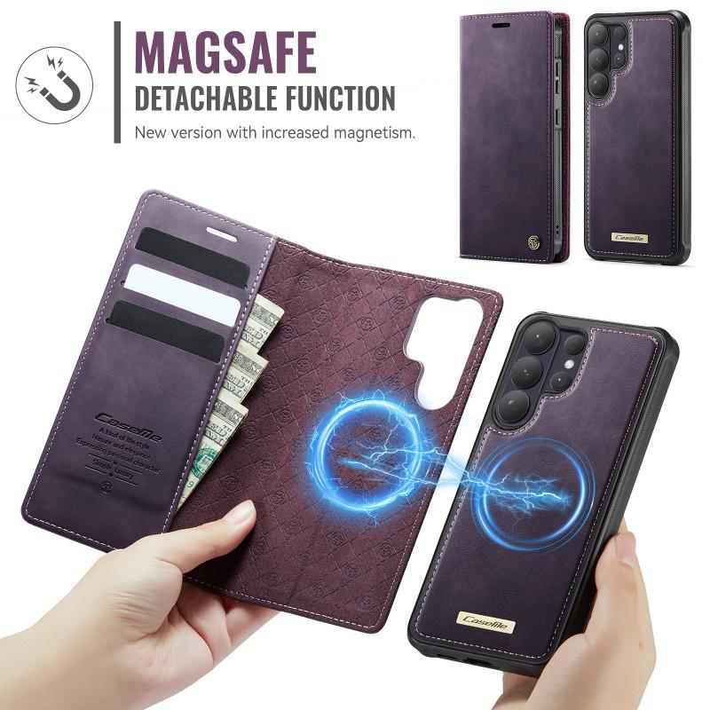 Magnetic Leather Case with Flip Cover for Samsung S26 ULTRA/S25 EDGE - MagSafe Wallet Style