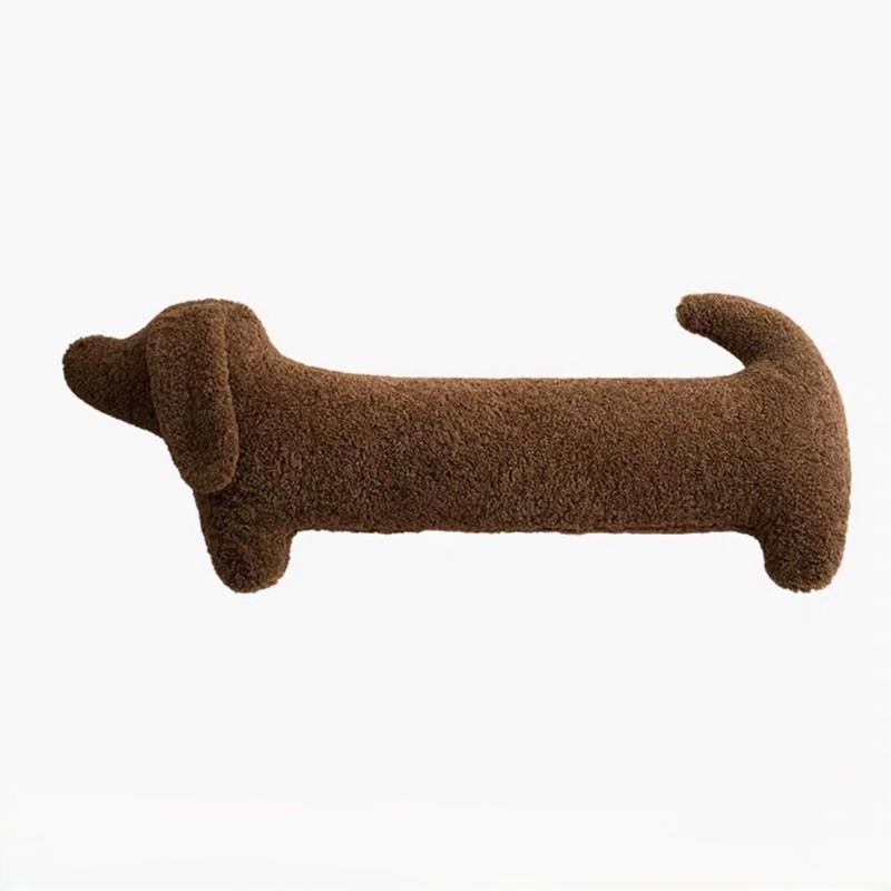 

Minimalist Solid Color Dachshund Throw Pillow Imitation Camel Wool Skin-Friendly Queen Bed To Accompany Sleeping Pinch Legs Soothe Long Strip 108cm【0.95kg】