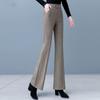 Big Size Wool Blend Straight Pants Woolen Wide Leg Pants Women Winter Casual  High Waist Loose Trousers