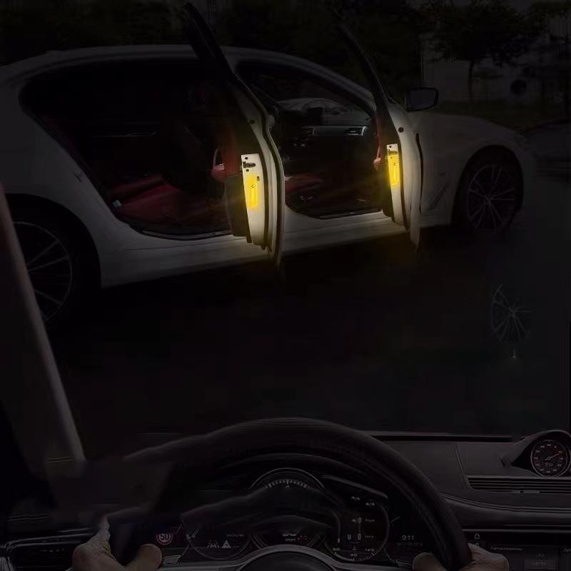 4Pcs Car Reflective Sticker Night Safety Warning Sign W Shine Tape for Renault Sport Duster Megane 2 3 Auto Accessories