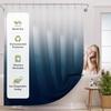 Blue Curtain Set With 12 Hooks, Washable Fabric Navy And White Curtain, Rustic Farmhouse Bathroom