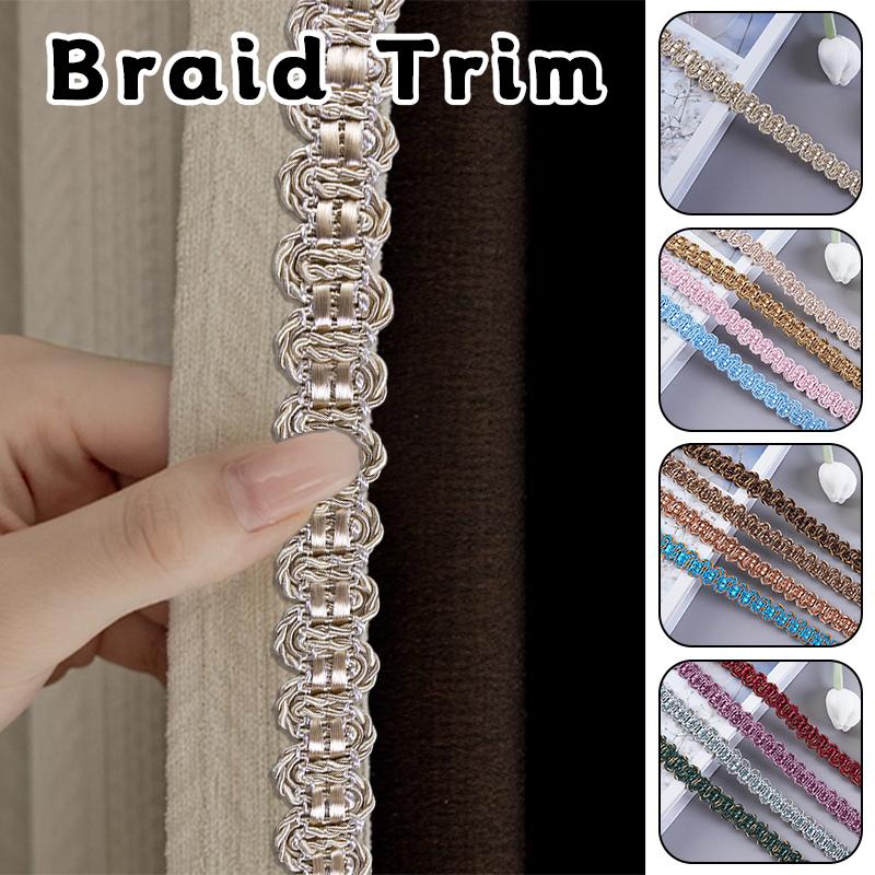 12 Meter Braided Lace Trim Fabric Fringe 1.5cm Width Lace Ribbon Apparel Curtain Diy Sewing Accessories Upholstery Decor Crafts