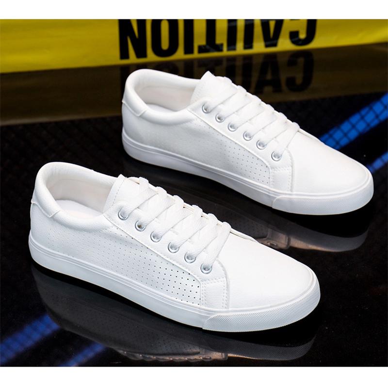 2025 Spring Summer Mens Flat Casual Shoes Soft Breathable Brand Male Footwear Cool Street Young Style White Shoes Plus Size 45