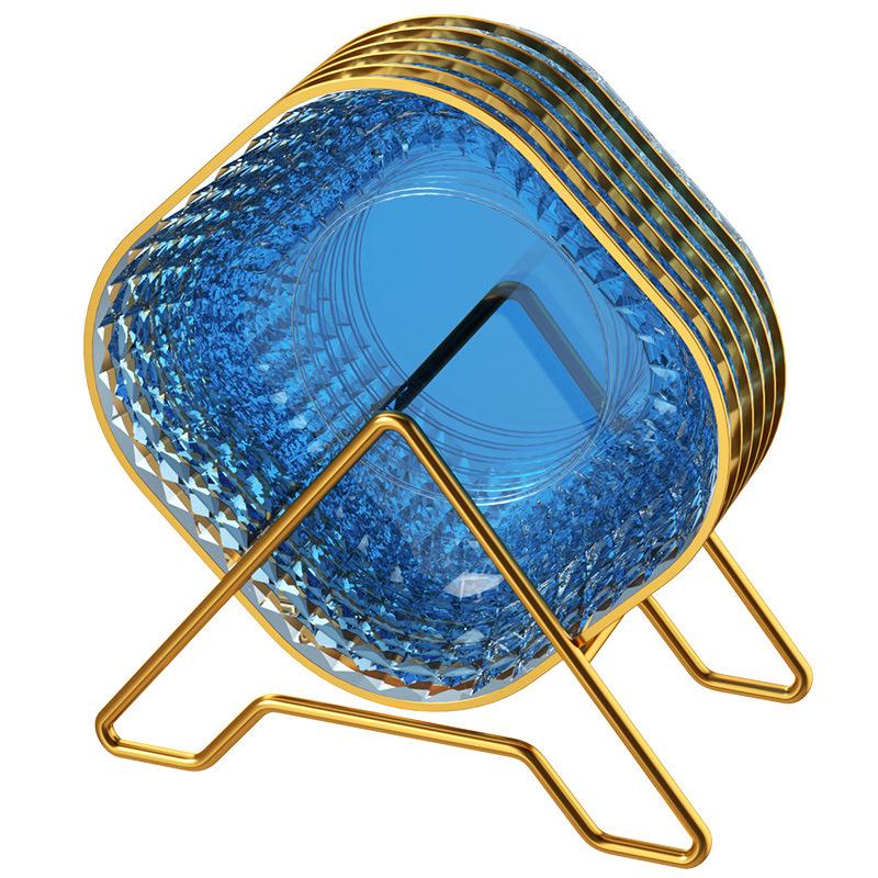 Transparent Gold Rim Fish Bone Dish Holder Set, Easy To Clean, Multipurpose for Living Room
