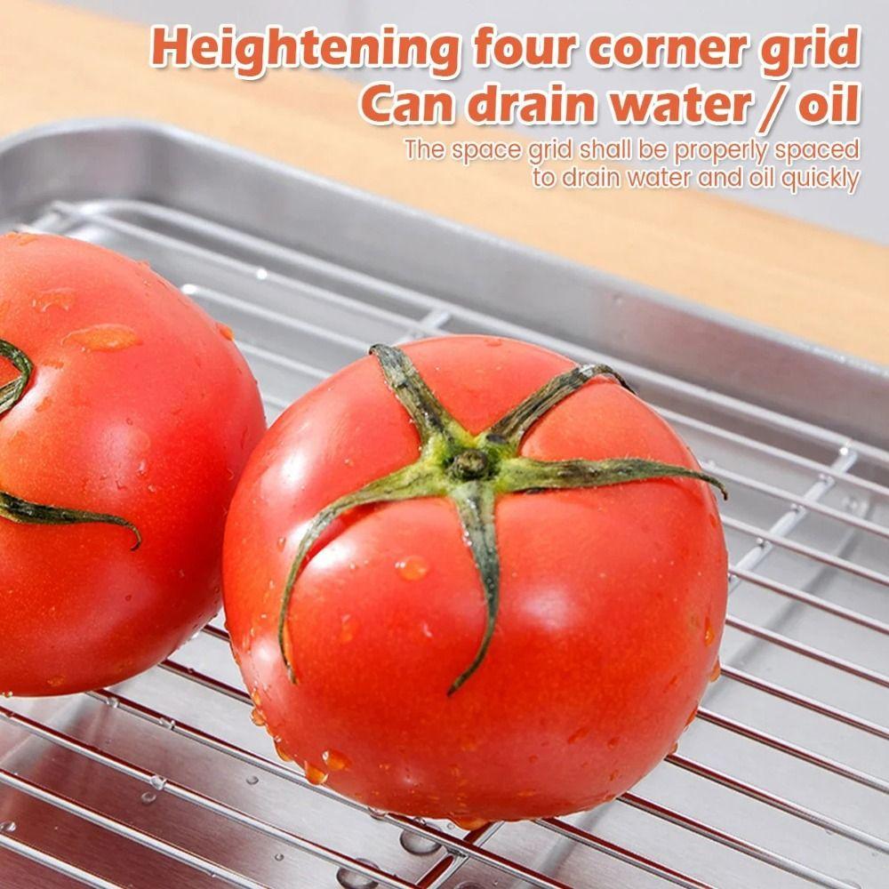 Stainless Steel Food Cooling Tray Removable Steaming Cooling Racks Draining Oil Pan Oven Use