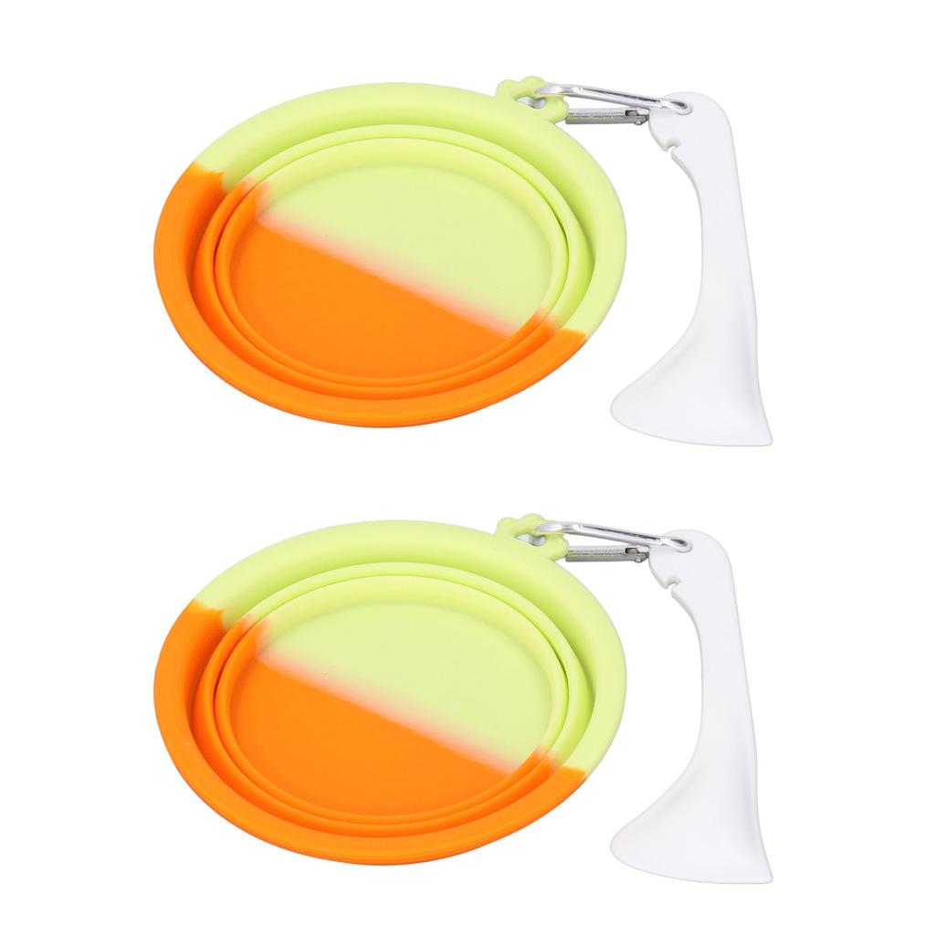 2 Stück Faltbarer Haustiernapf 380ml Silikon Tragbarer Futter-Wassernapf Reise-Napf für Hunde Katzen und