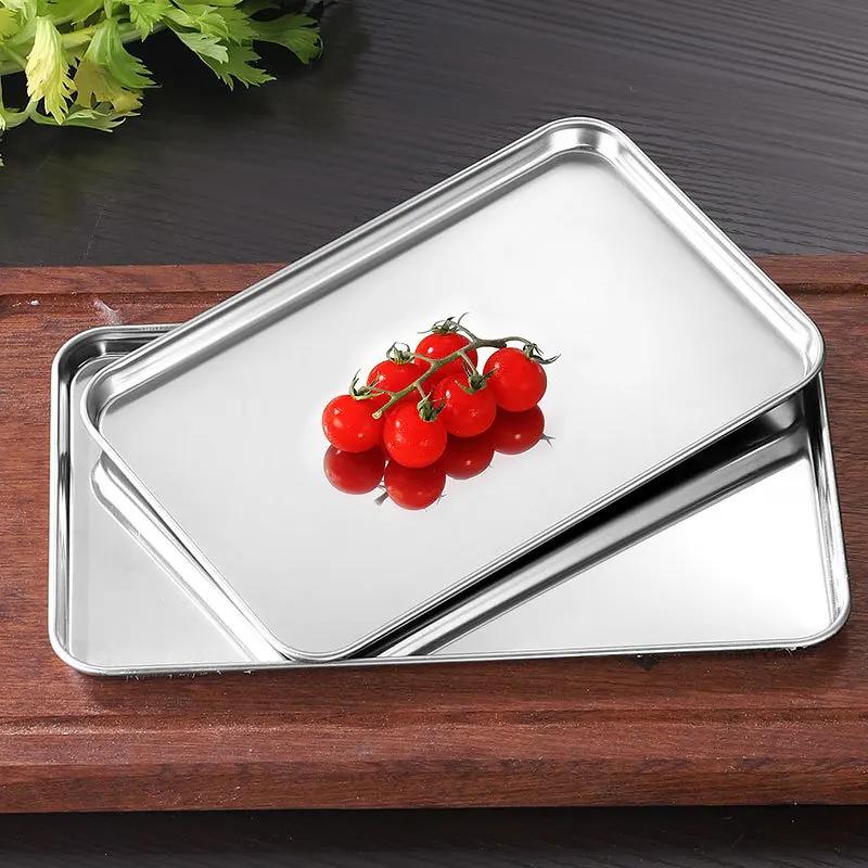 Household Stainless Steel Flat Bottomed Baking Japanese Cuisine Non Slip Tray