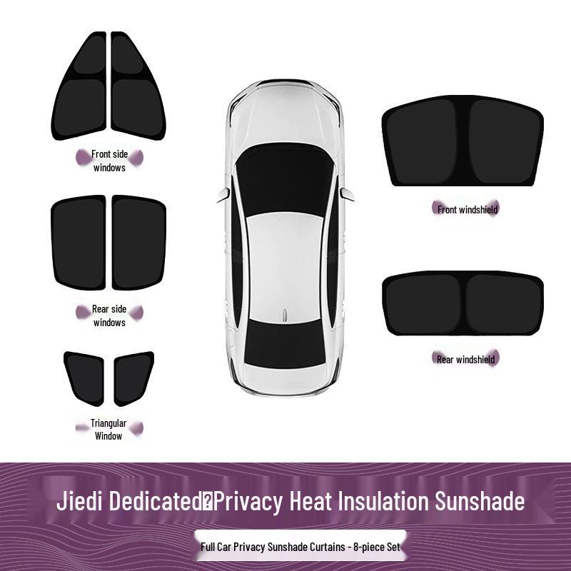 Zhijie R7 Opaque Sunshade: Car Window Heat Insulation Privacy Curtain 