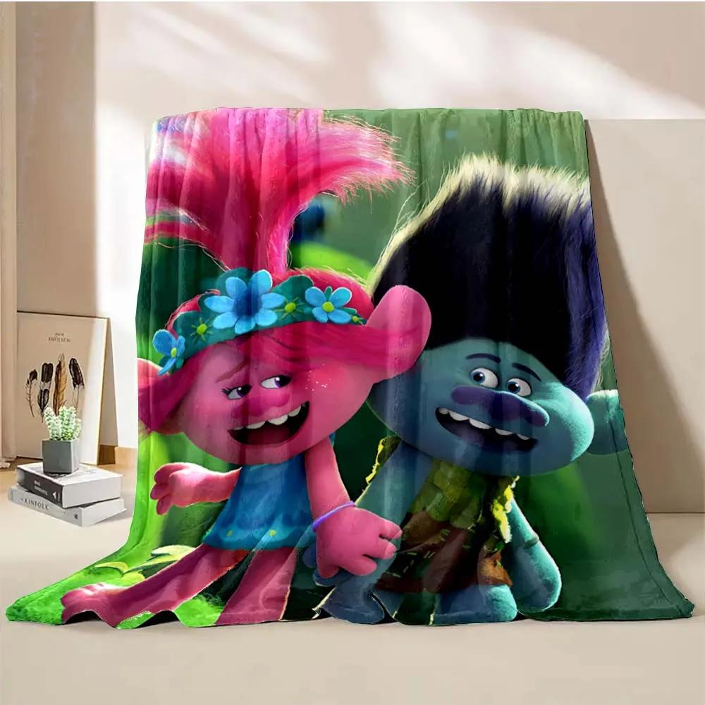 Cobertor Desenho Animado Trolls Juntos Quente Macio Fofo Tamanho King Manta para Criança Adulto Sofá Cama Cobertor de Quebra-cabeça Viagem Manta Presente