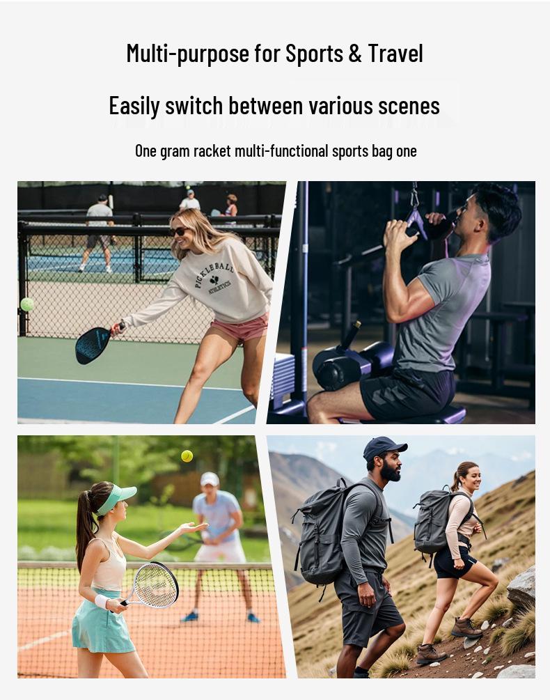 Multifunktionaler Pickleball- & Tennis-Rucksack mit großem Fassungsvermögen für das Training im Freien