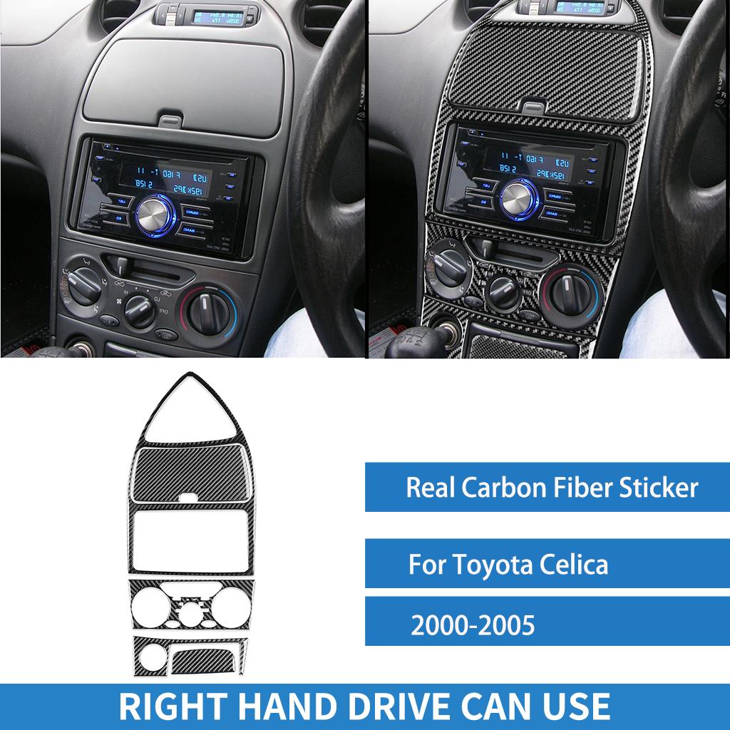 For Toyota Celica 2000 2001 2002 2003 2004 2005 Dashboard Control Panel Set Real Carbon Fiber Sticker Car Interior Accessorie