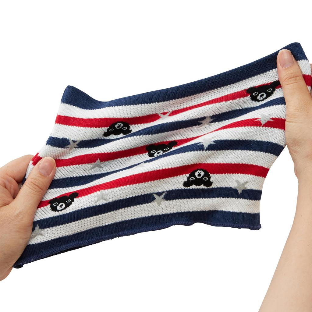 MIKIHOUSE Double B Striped Bear Belly Warmer Mesh Navy Made In Japan Baby Kids Boys Girls Summer Band 20x19cm 62-9802-263