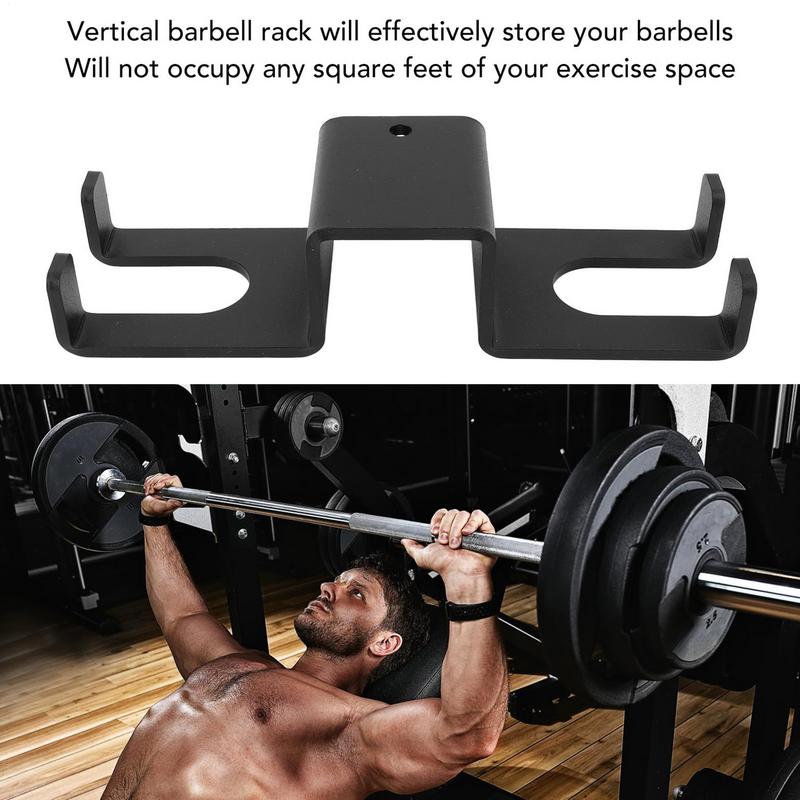 Barbell Holder Vertical Barbell Mount Rack Space-Saving Garage Accessories For Home Gym Strength Training Powerlifting Fitness