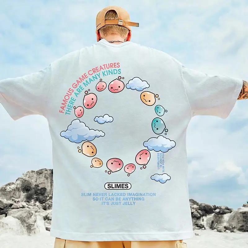 Oversized Men's Cotton T-shirt Short Sleeve Tee Summer Breathable Hip Hop Streetwear Y2k Tops Graphic T Shirts Harajuku Clothing