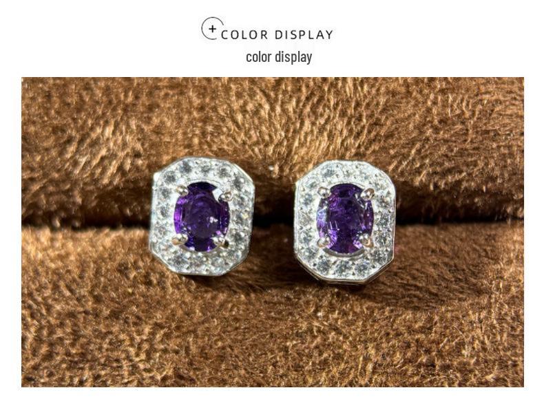 Square Sugar Series Luxury S925 Silver Needle Stud Earrings for Women