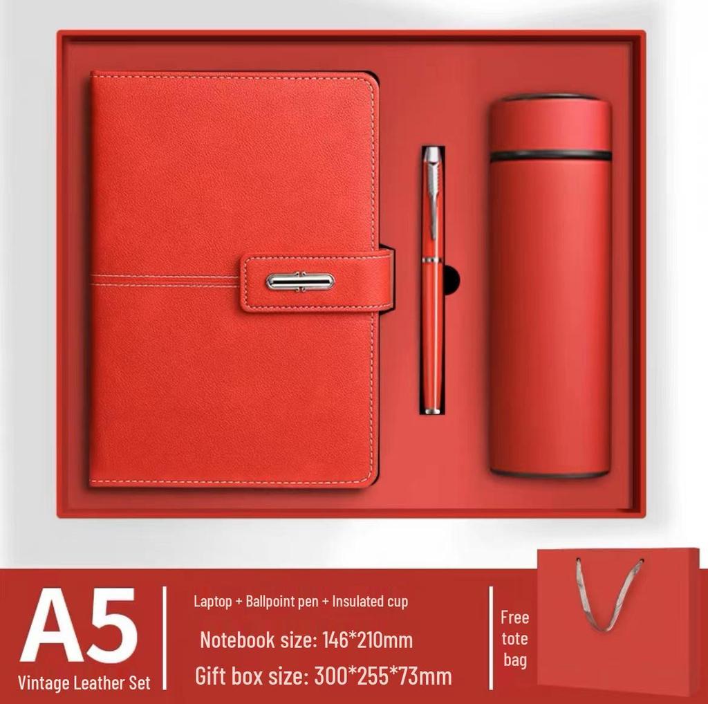 A5 PU Leather Magnetic Buckle Business Notebook Gift Set